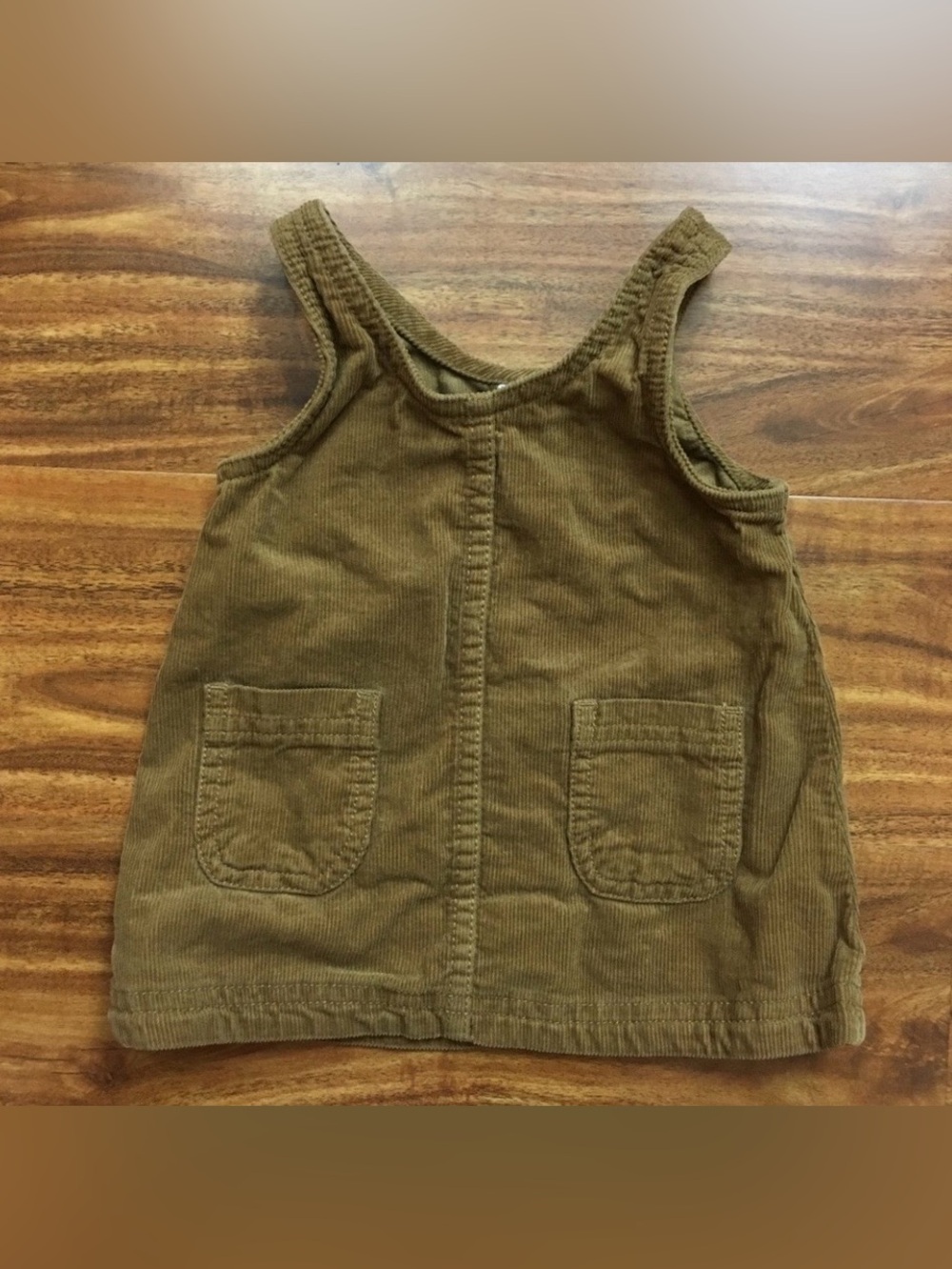 3/$25 Old Navy Baby Girl Camel Corduroy Pocket Dress Size 3-6M Cottagecore Cute
